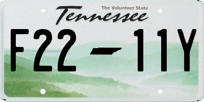 TN license plate F2211Y