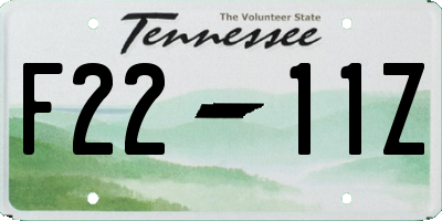 TN license plate F2211Z