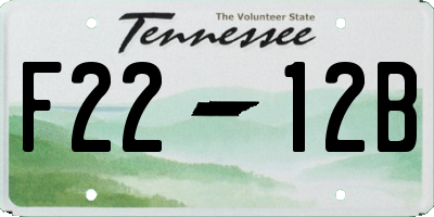 TN license plate F2212B