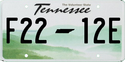 TN license plate F2212E