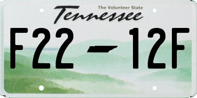 TN license plate F2212F