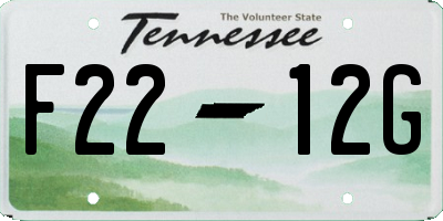 TN license plate F2212G