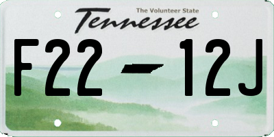 TN license plate F2212J