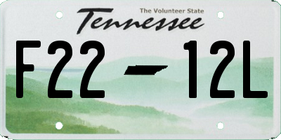 TN license plate F2212L
