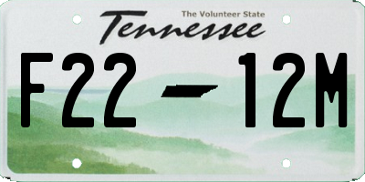 TN license plate F2212M