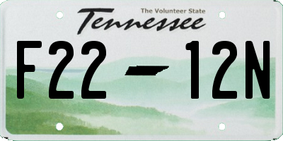 TN license plate F2212N