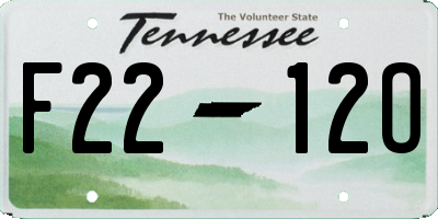 TN license plate F2212O