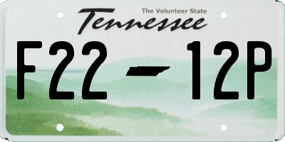 TN license plate F2212P
