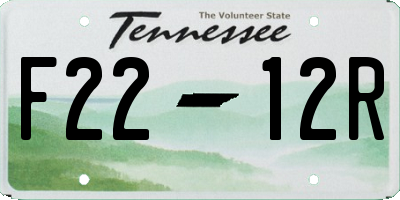 TN license plate F2212R