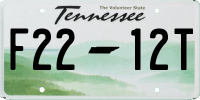 TN license plate F2212T