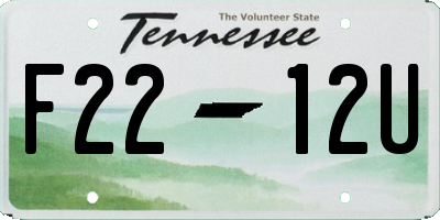 TN license plate F2212U