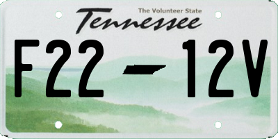 TN license plate F2212V