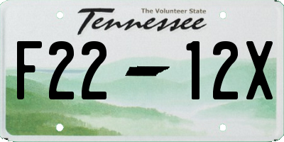 TN license plate F2212X