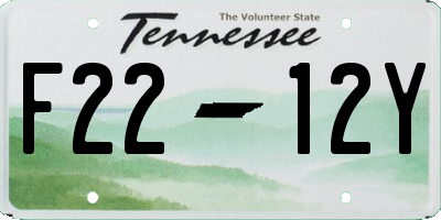 TN license plate F2212Y