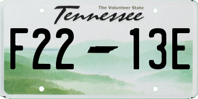 TN license plate F2213E