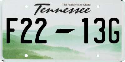 TN license plate F2213G