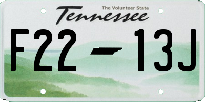 TN license plate F2213J