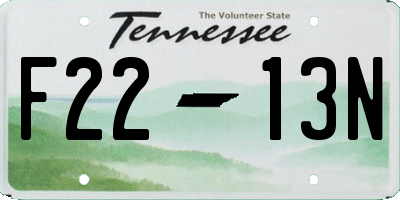 TN license plate F2213N