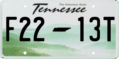 TN license plate F2213T