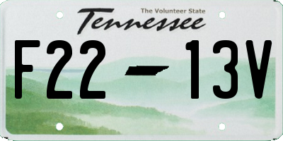 TN license plate F2213V