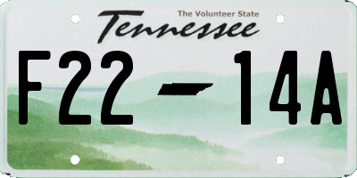TN license plate F2214A
