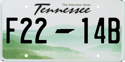 TN license plate F2214B