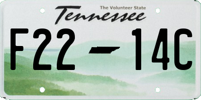 TN license plate F2214C