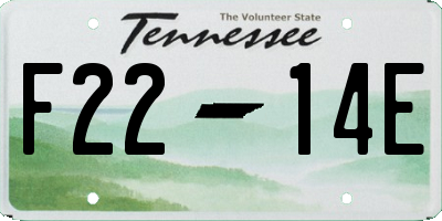 TN license plate F2214E