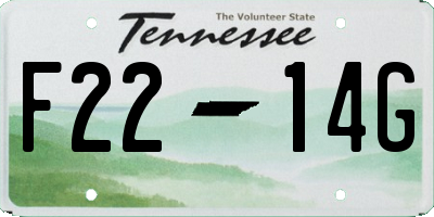 TN license plate F2214G