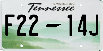 TN license plate F2214J