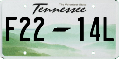 TN license plate F2214L