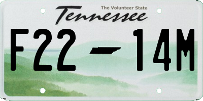 TN license plate F2214M