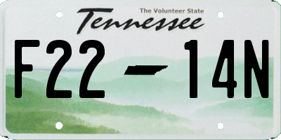 TN license plate F2214N