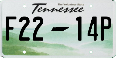 TN license plate F2214P