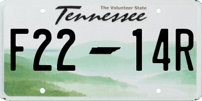 TN license plate F2214R