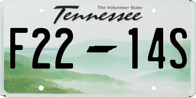 TN license plate F2214S