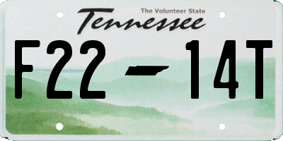 TN license plate F2214T