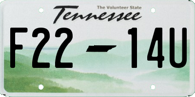 TN license plate F2214U