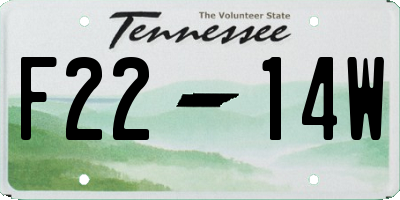 TN license plate F2214W