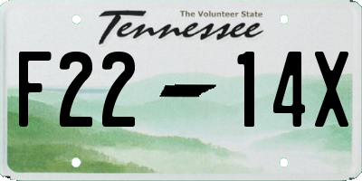 TN license plate F2214X