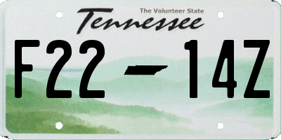 TN license plate F2214Z