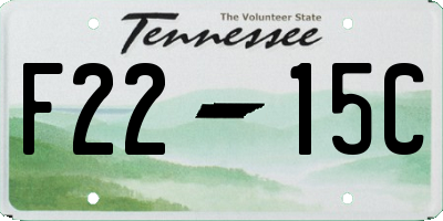TN license plate F2215C