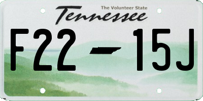 TN license plate F2215J