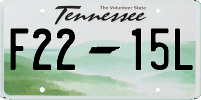 TN license plate F2215L