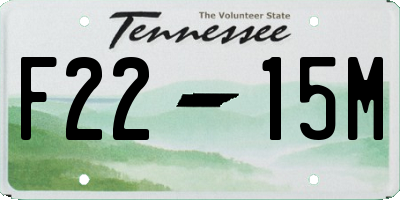 TN license plate F2215M