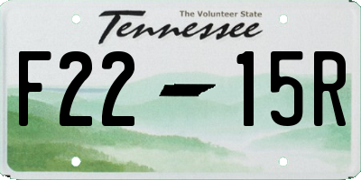 TN license plate F2215R