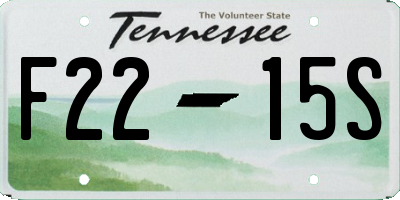 TN license plate F2215S