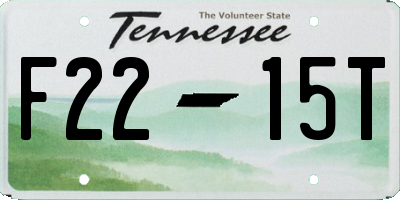 TN license plate F2215T