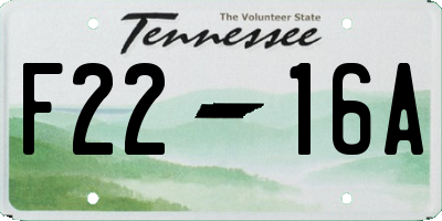 TN license plate F2216A
