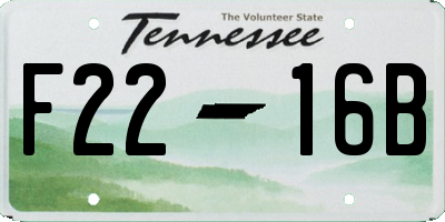 TN license plate F2216B